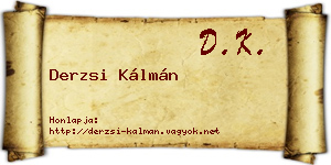 Derzsi Kálmán névjegykártya