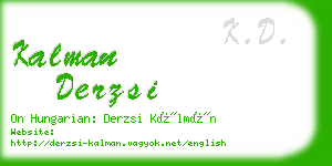 kalman derzsi business card